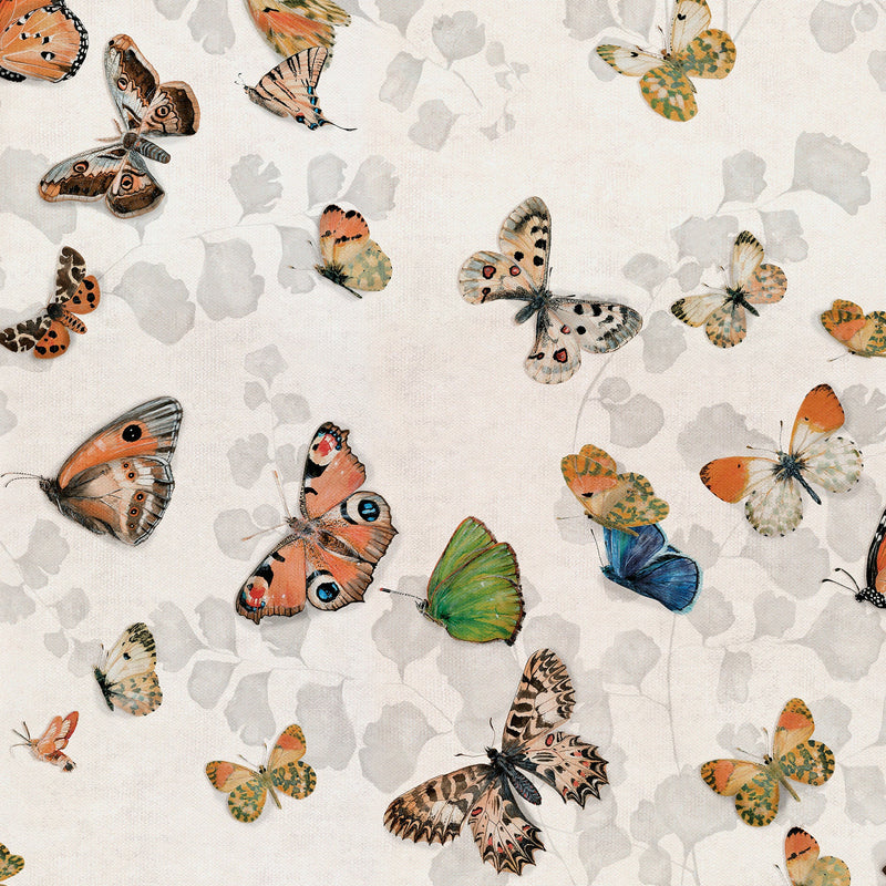 Magic butterflies Linen Naturae Wallpaper by Coordonné