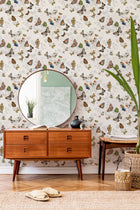 Magic butterflies Linen Naturae Wallpaper by Coordonné