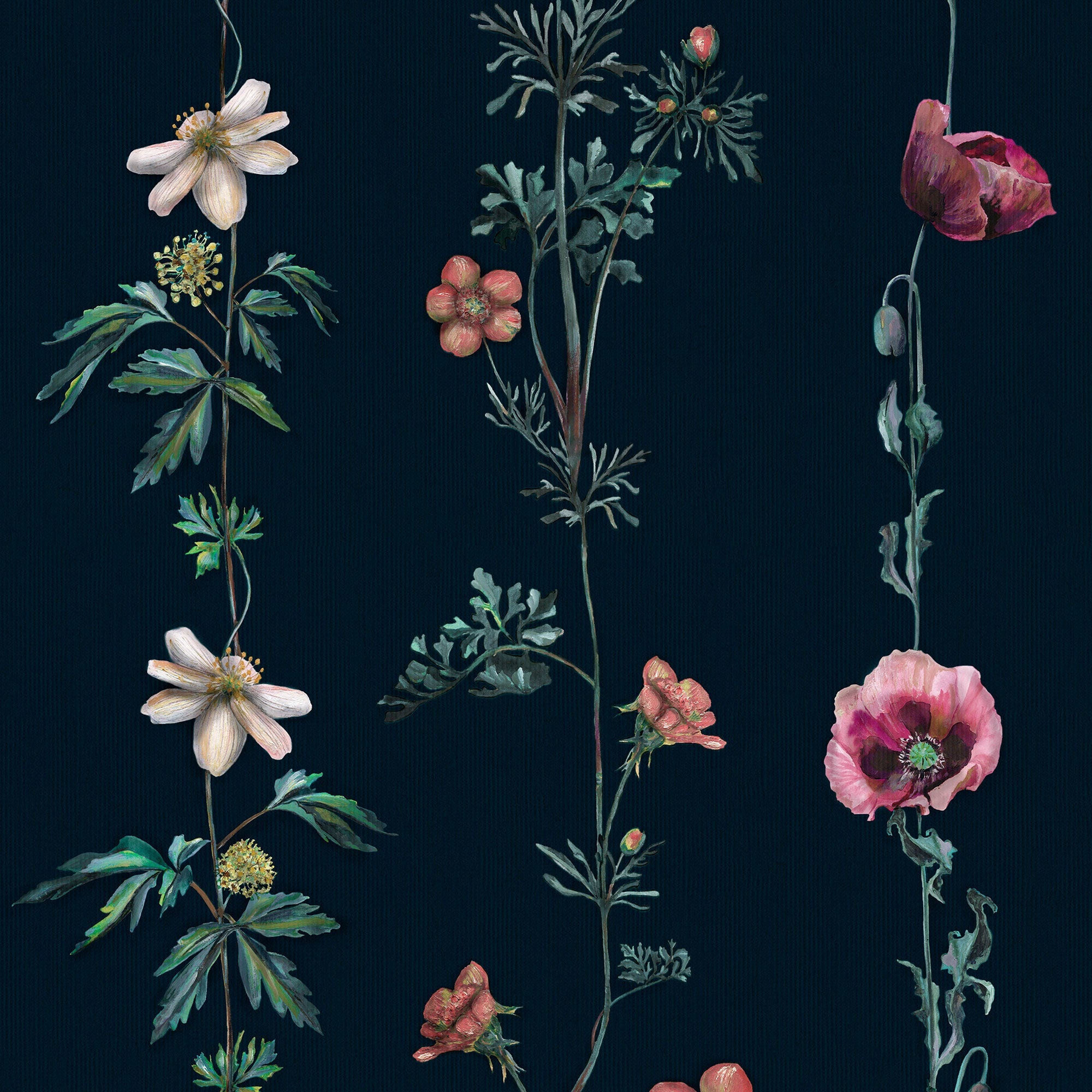 Climbing Flowers Marine Naturae Wallpaper by Coordonné