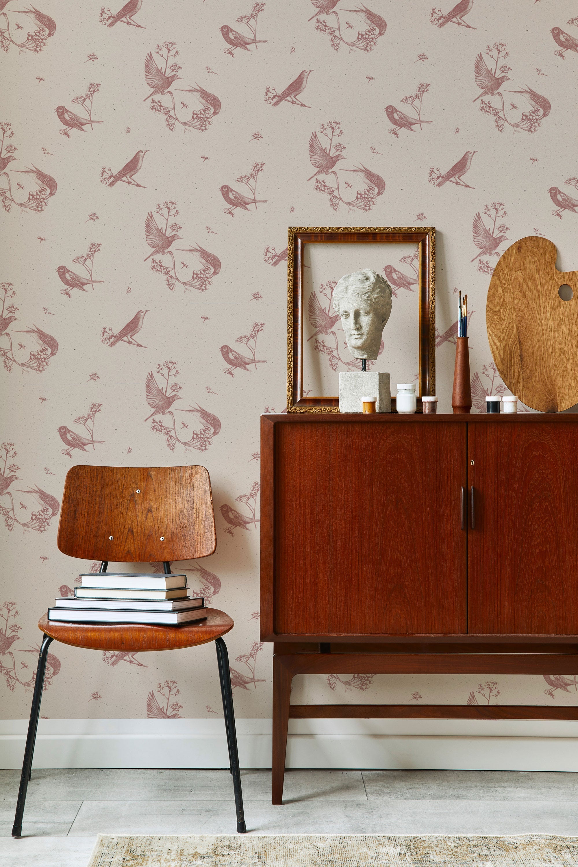 Sweet Birds Rose Naturae Wallpaper by Coordonné