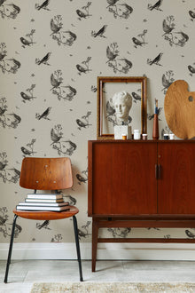 Sweet Birds Black Naturae Wallpaper by Coordonné