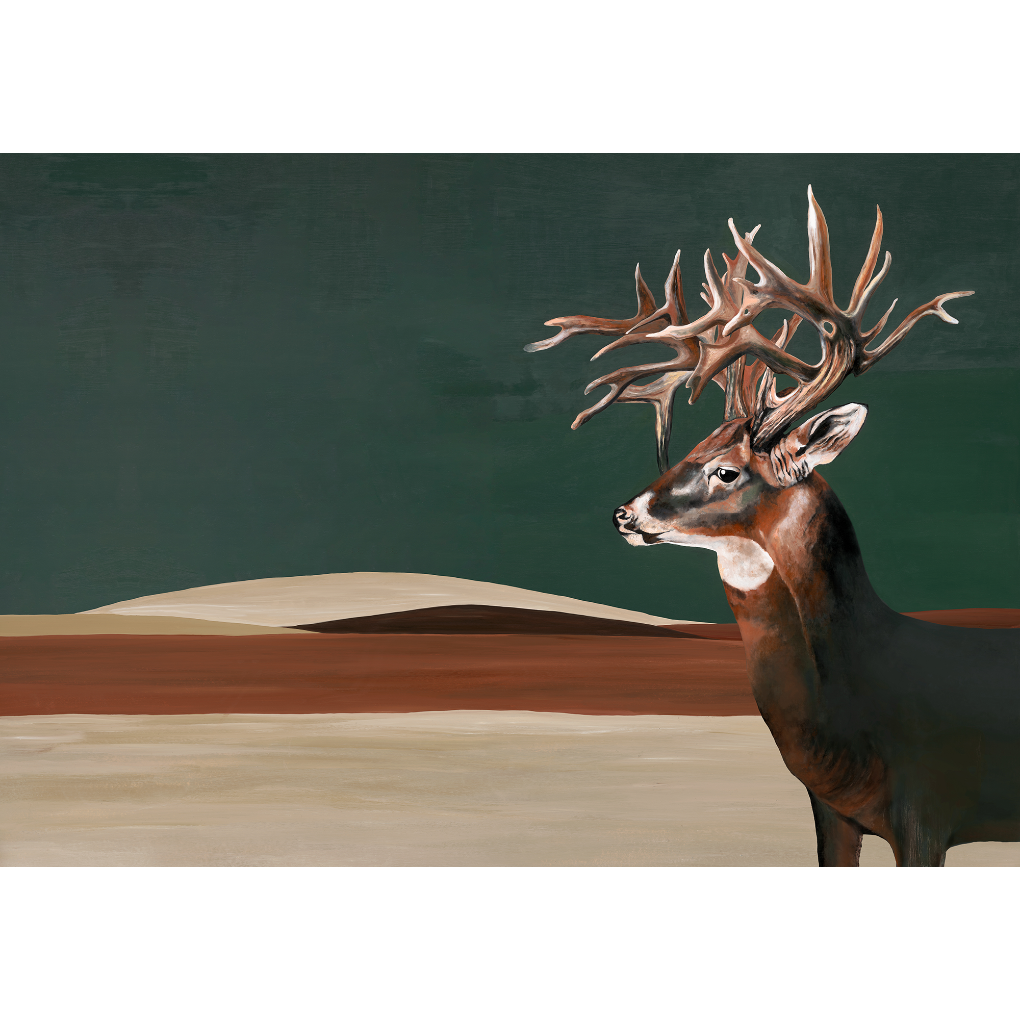 Great Deer Green Naturae Mural by Coordonné (400x280cm)