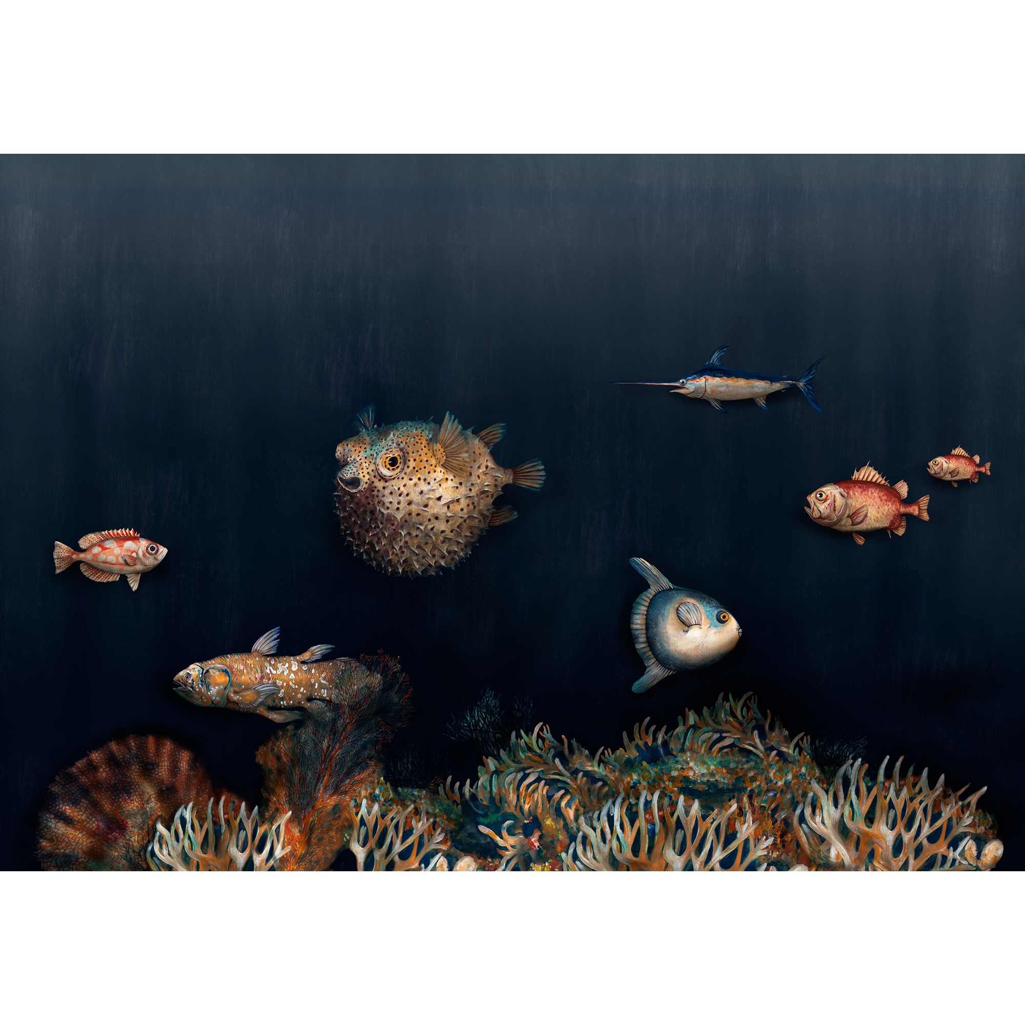 Deep Ocean Mediterranean Naturae Mural by Coordonné (400x280cm)