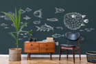 Sea Current Navy Naturae Mural by Coordonné (400x280cm)