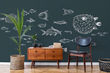 Sea Current Navy Naturae Mural by Coordonné (400x280cm)