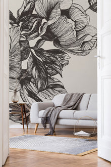 Giant Peonies Ink Naturae Mural by Coordonné (400x280cm)