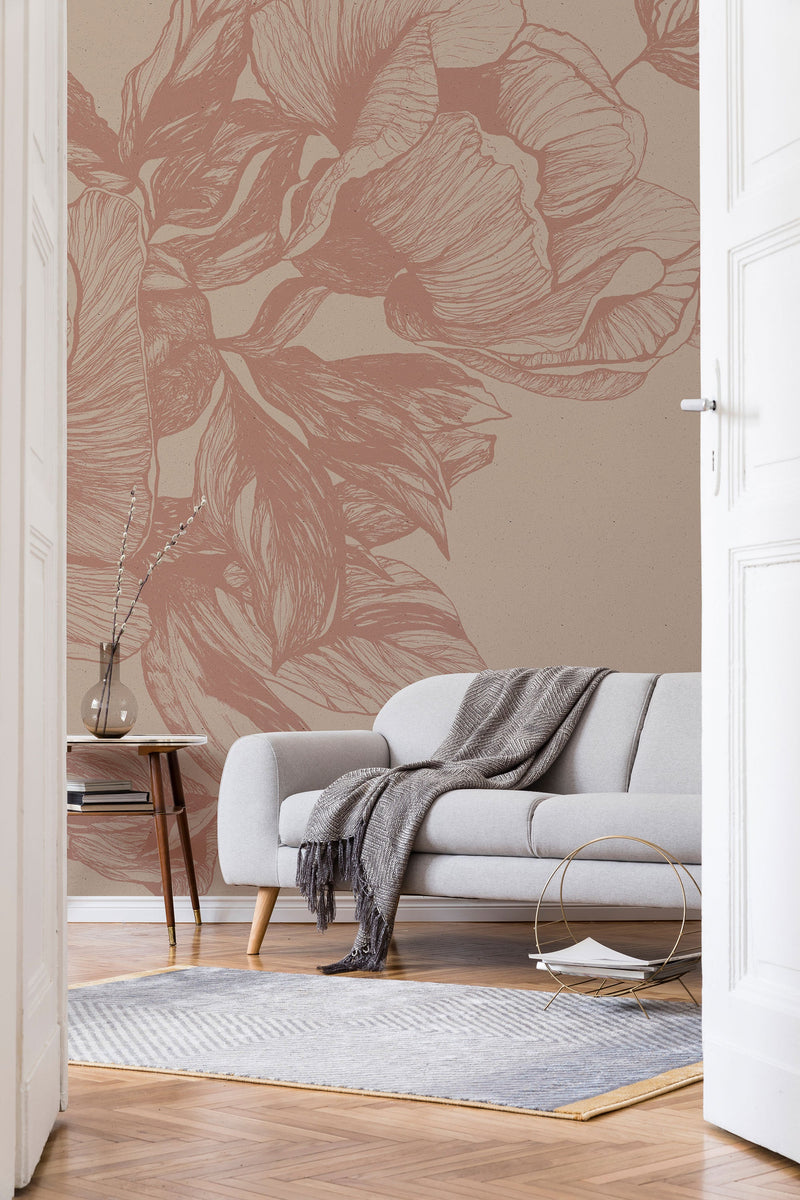 Giant Peonies Nude Naturae Mural by Coordonné (400x280cm)