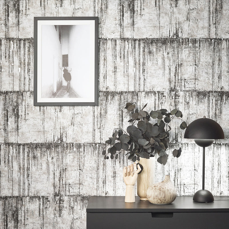 95024 Aged Concrete Natural Opulence Black Wallpaper By Galerie
