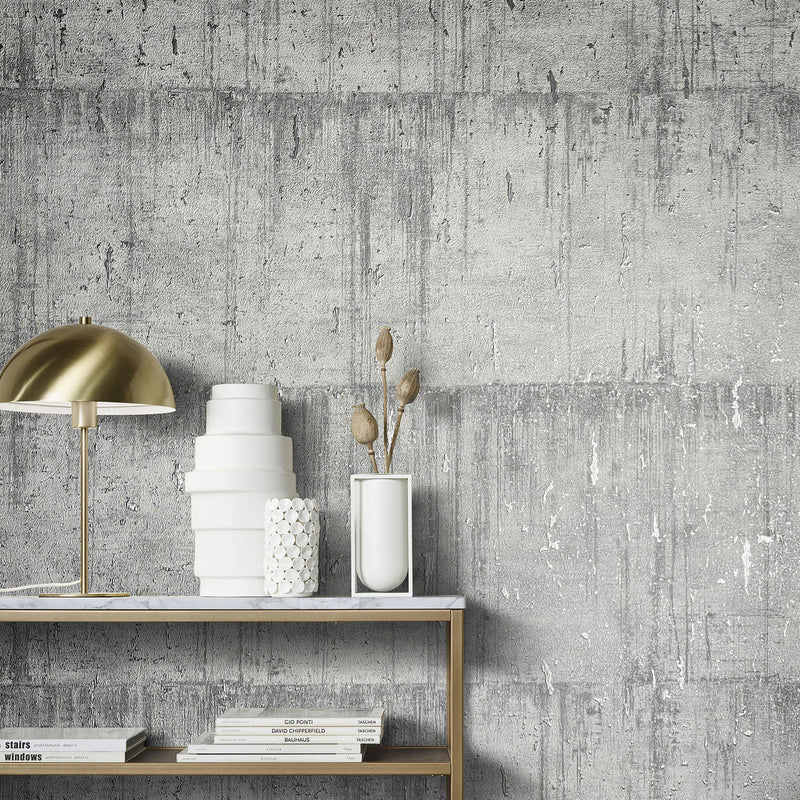 95027 Aged Concrete Natural Opulence Grey Wallpaper By Galerie