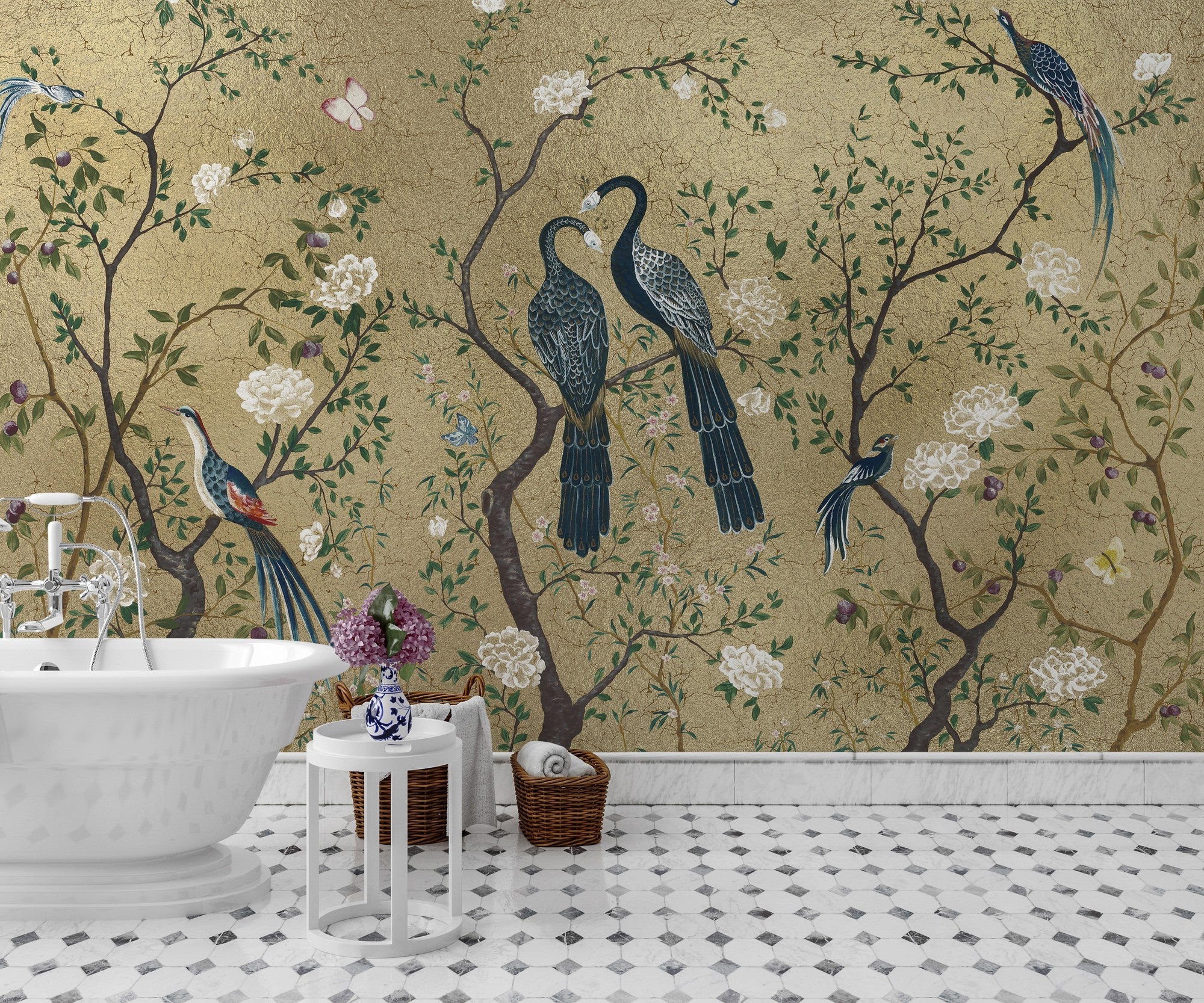 9600001 Edo Extra Gold Random Metallics Mural by Coordonné