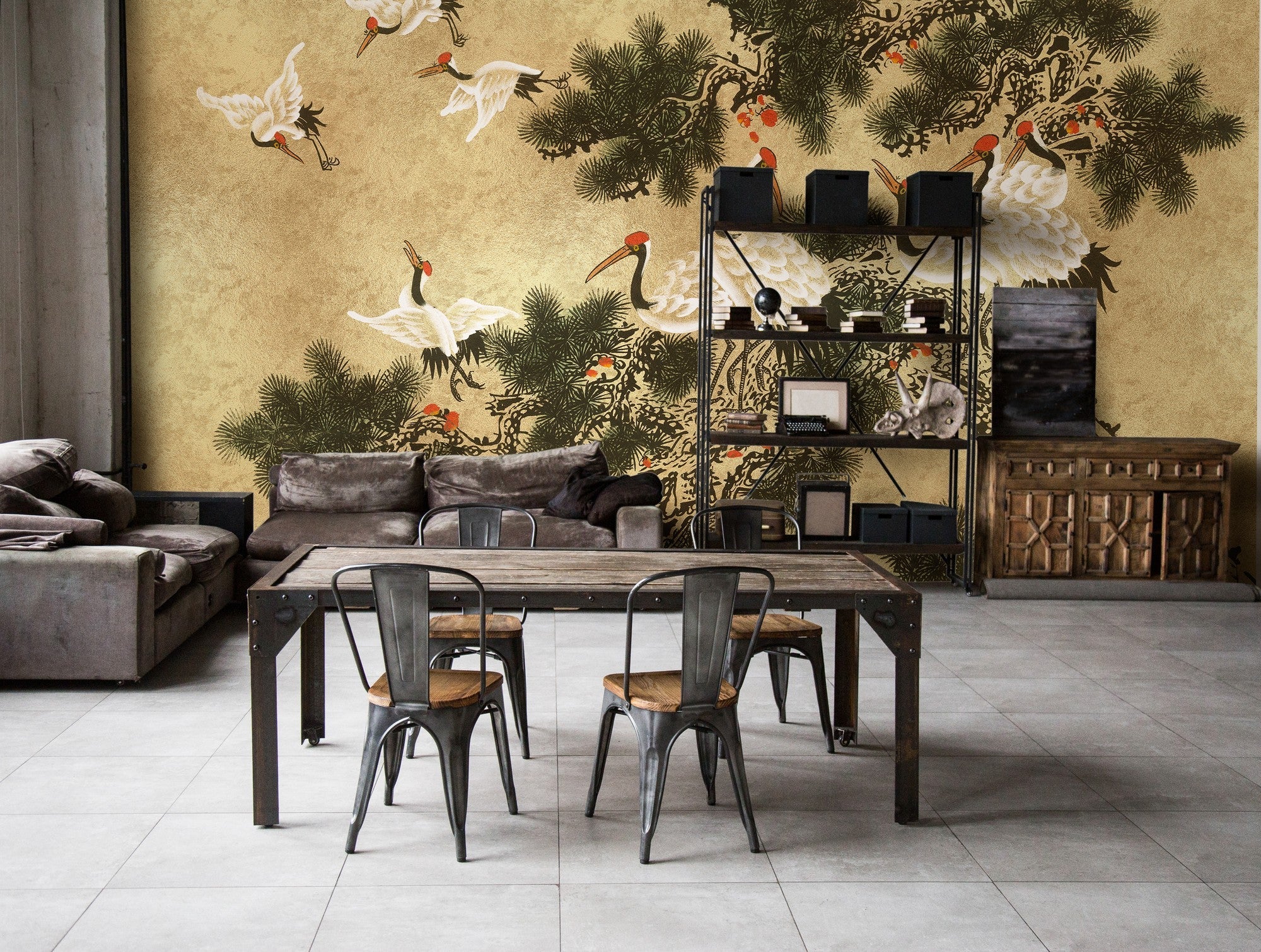 9600020 Ukiyo Gold Random Metallics Mural by Coordonné