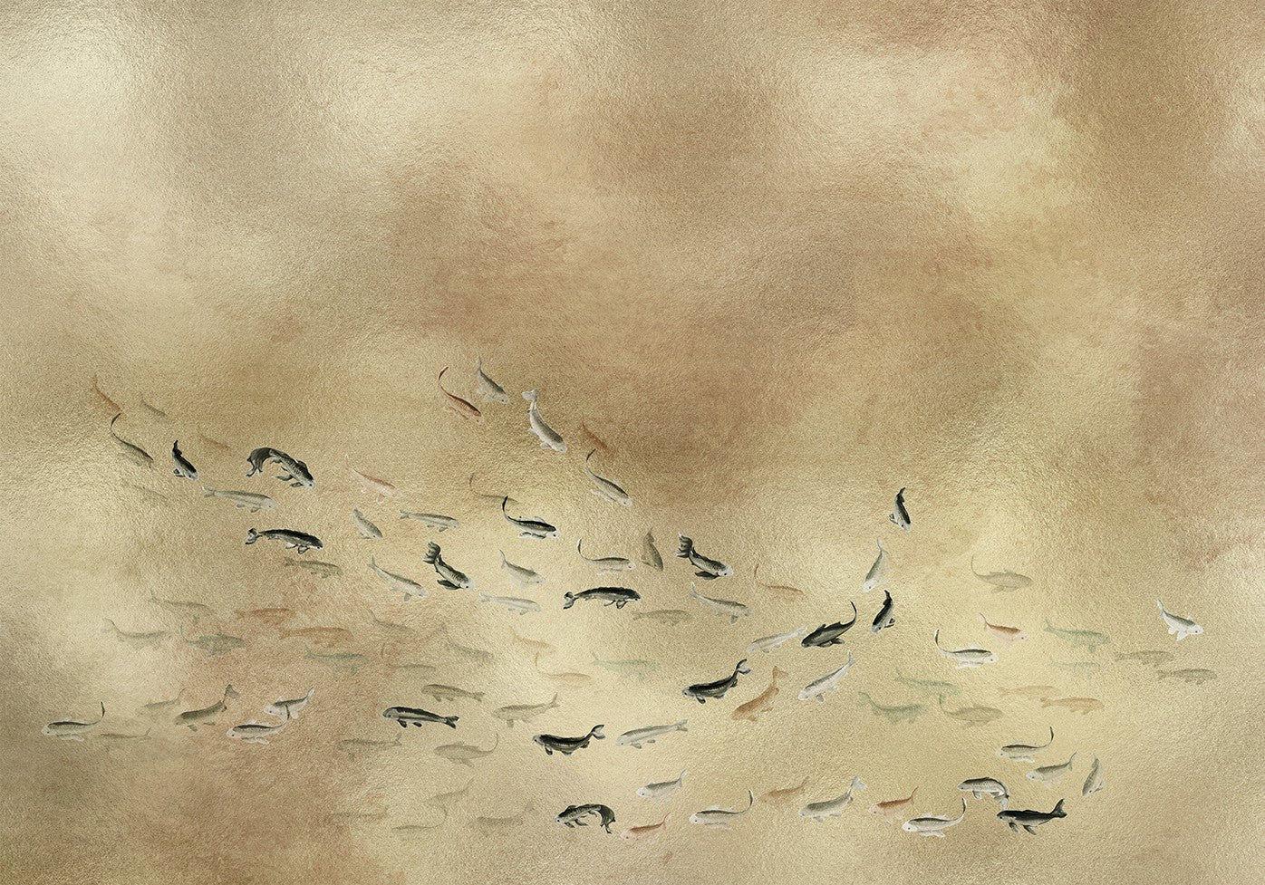 9600060 Koi Gold Random Metallics Mural by Coordonné