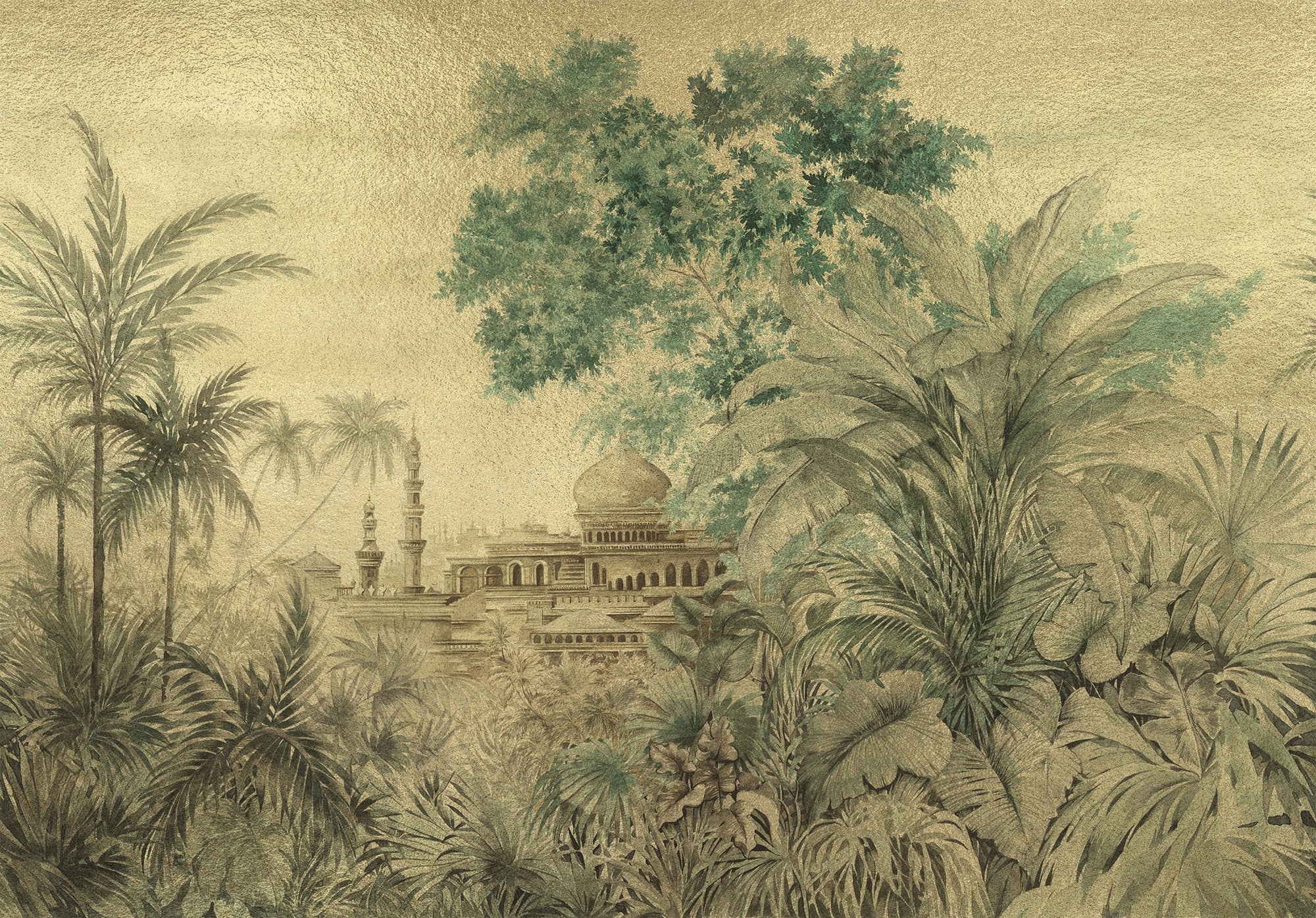 9600070 Taj Majal Gold Random Metallics Mural by Coordonné