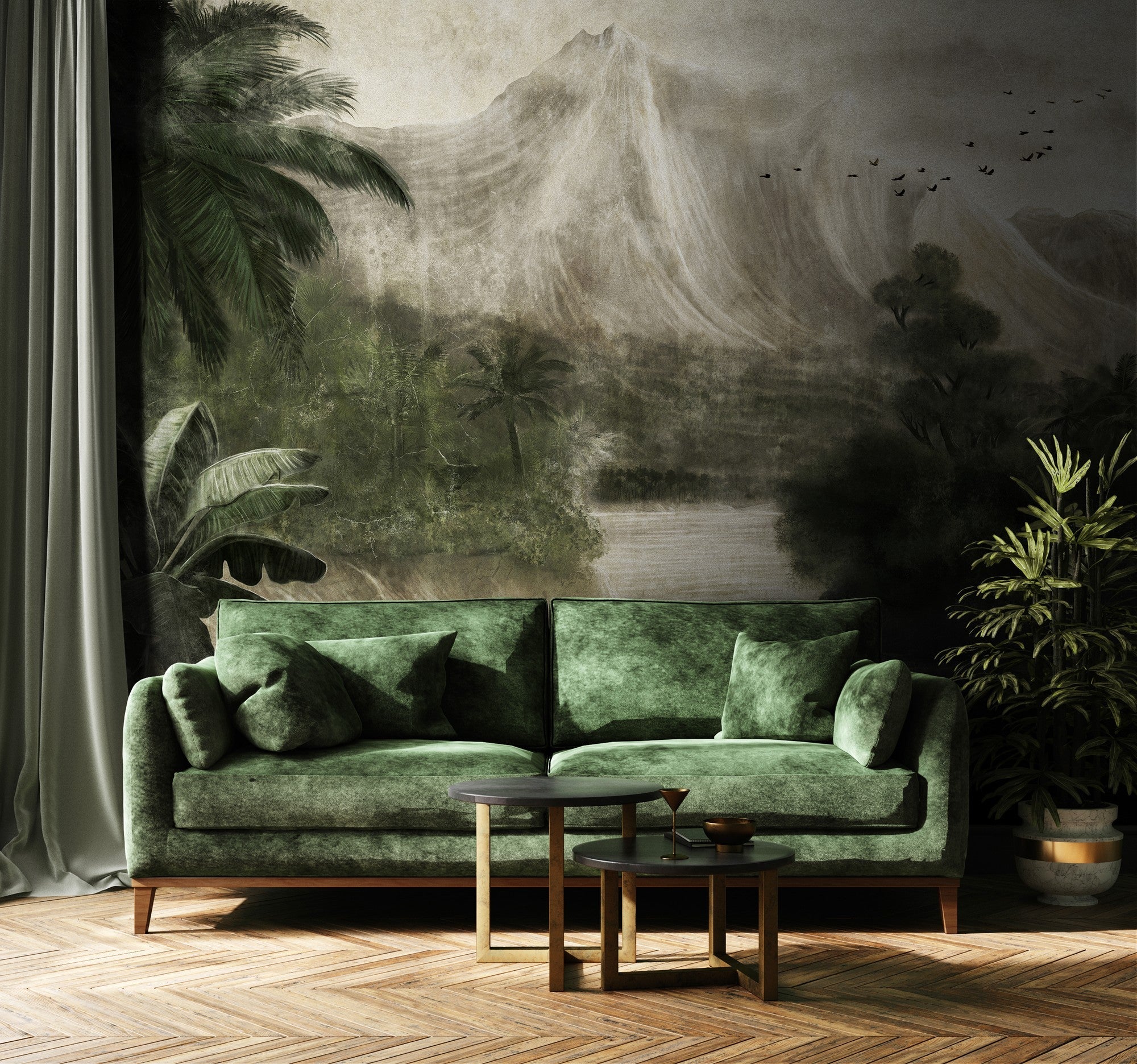 9600081 Silver Random Metallics Mural by Coordonné