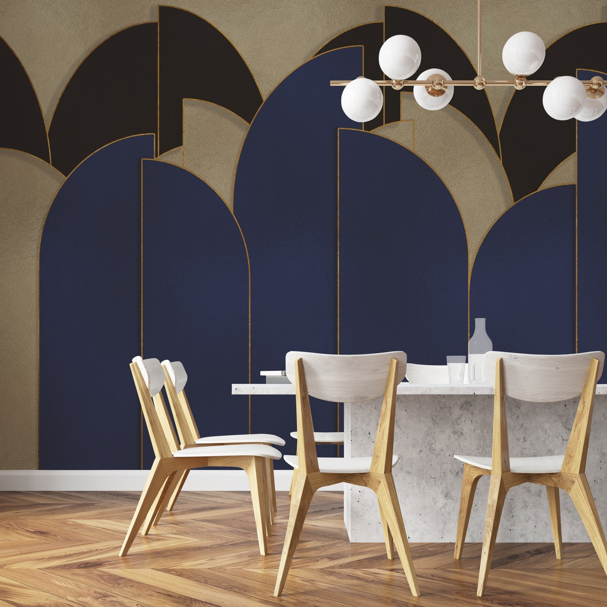 9600100 Pavilion Gold Random Metallics Mural by Coordonné