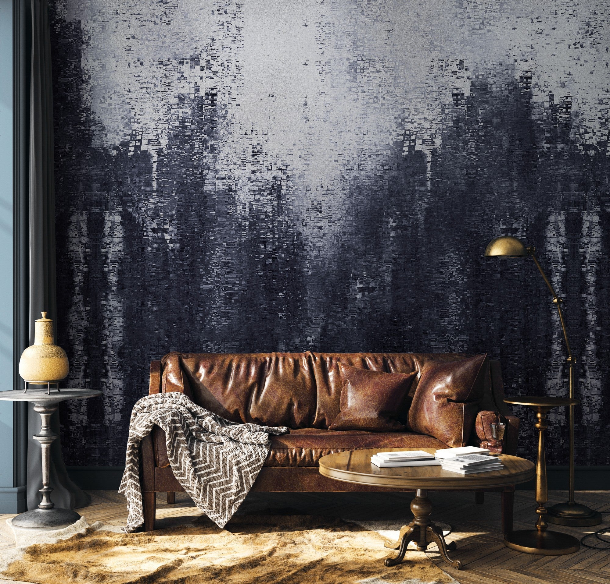 9600301 Silver Random Metallics Mural by Coordonné