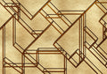 L-Geometric Gold Random Metallics Mural by Coordonné