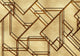 L-Geometric Gold Random Metallics Mural by Coordonné