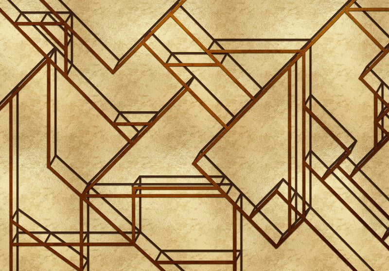 9600400 L-Geometric Gold Random Metallics Mural by Coordonné