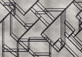 L-Geometric Silver Random Metallics Mural by Coordonné