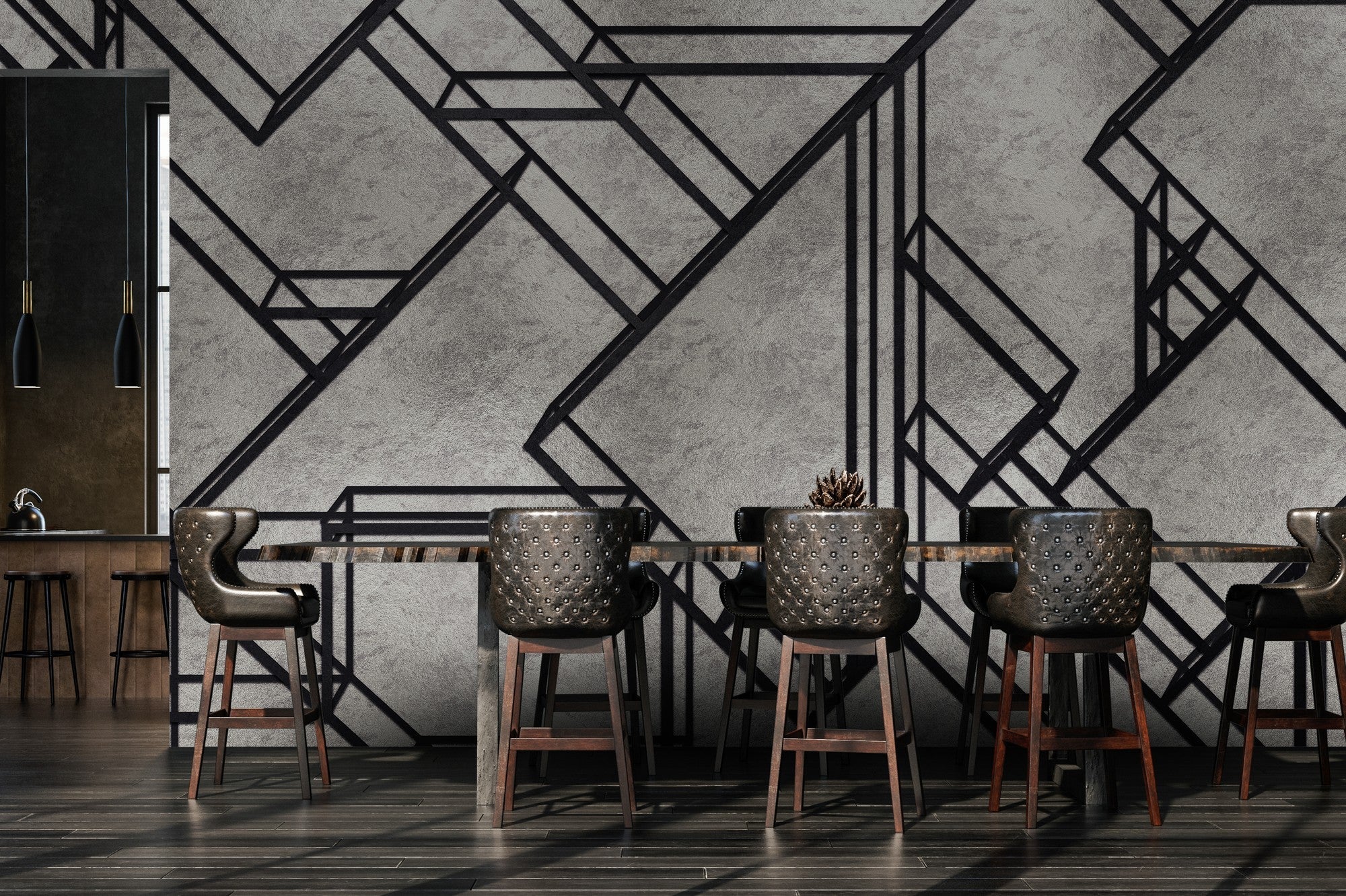 9600401 Silver Random Metallics Mural by Coordonné
