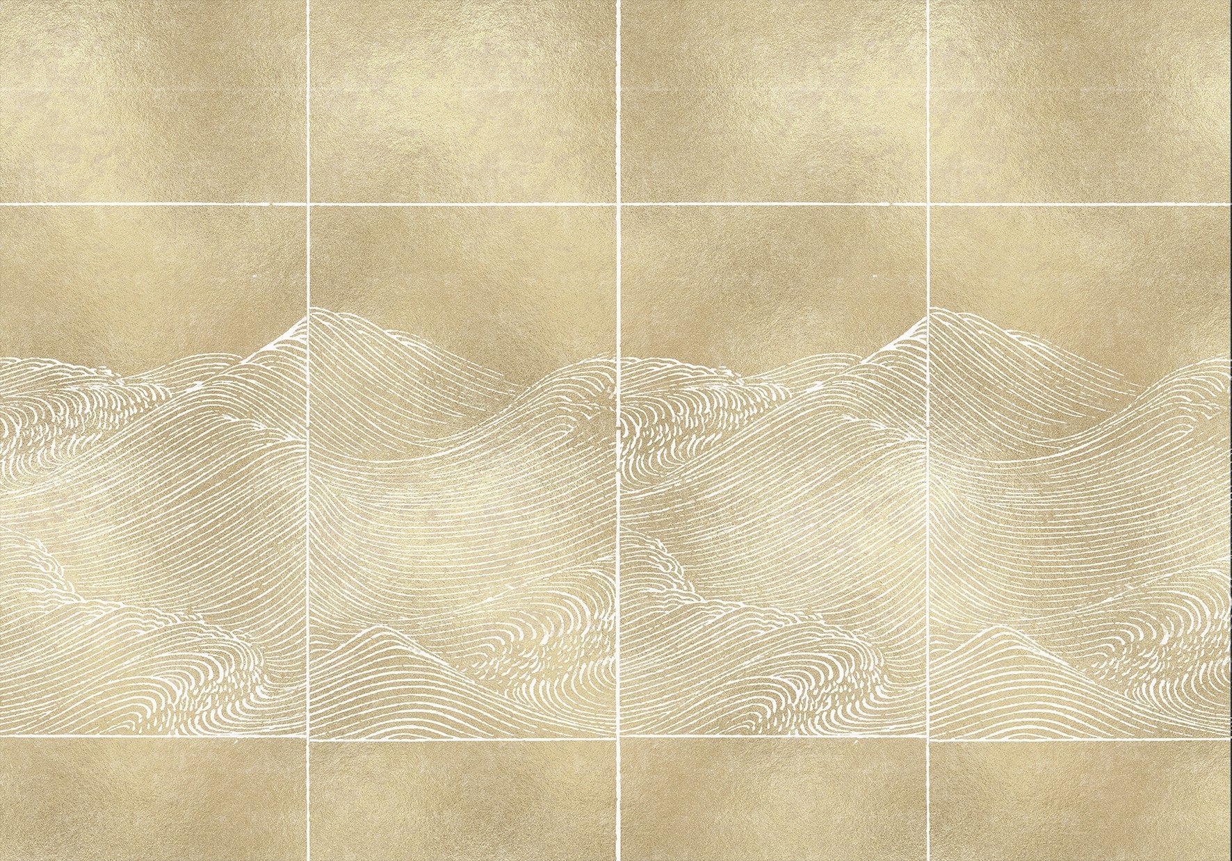 9600500 Waves Extra Gold Random Metallics Mural by Coordonné