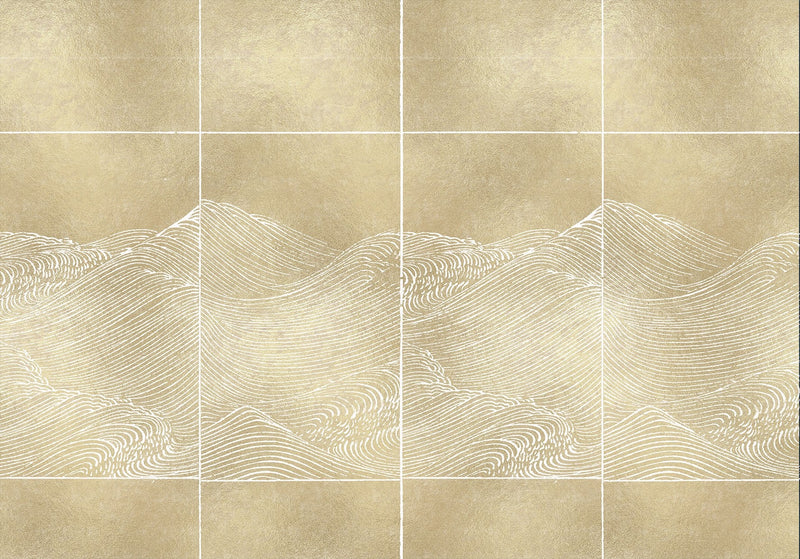 9600500 Waves Extra Gold Random Metallics Mural by Coordonné