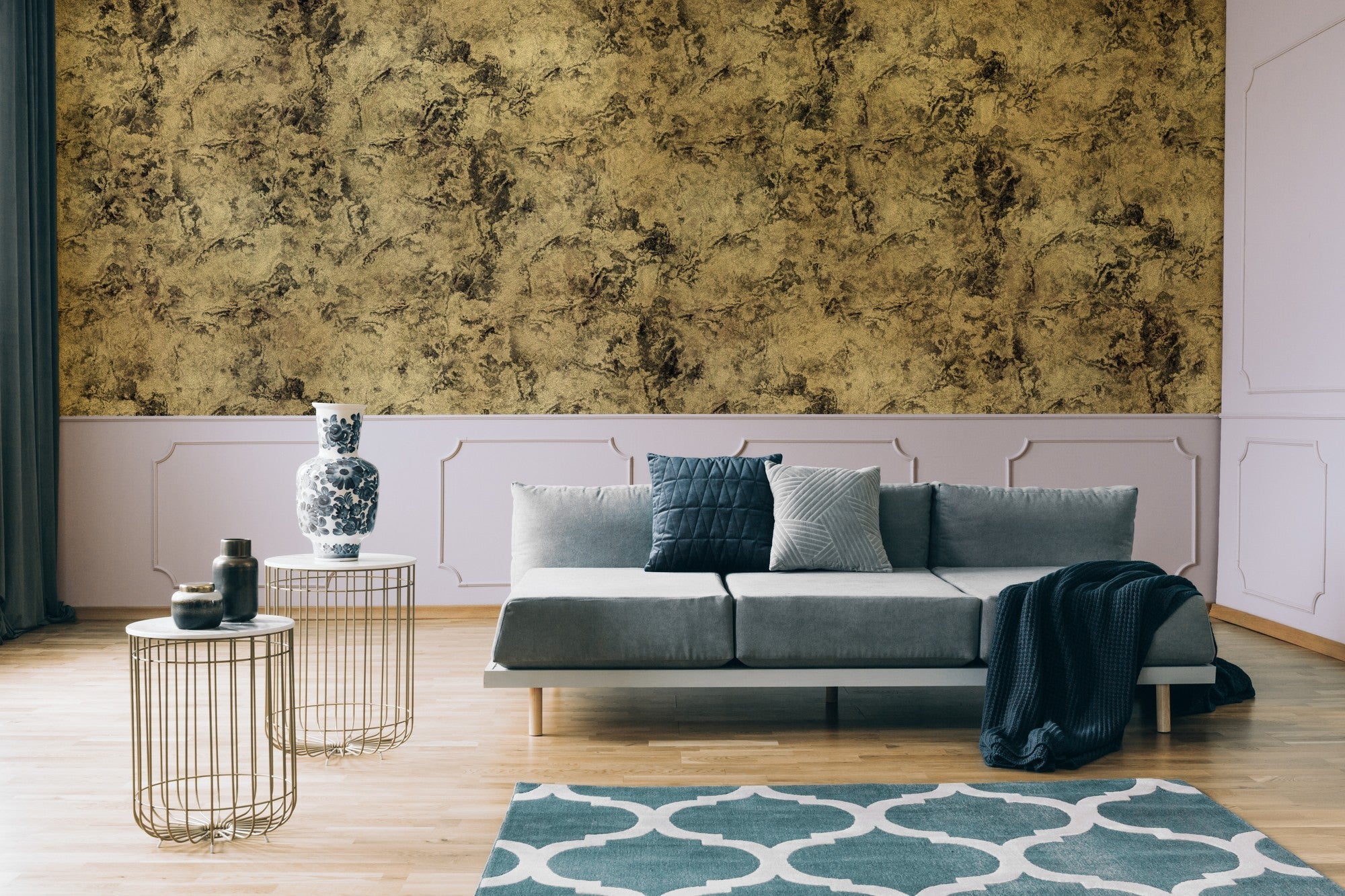 9600700 Star Colission Gold Random Metallics Mural by Coordonné