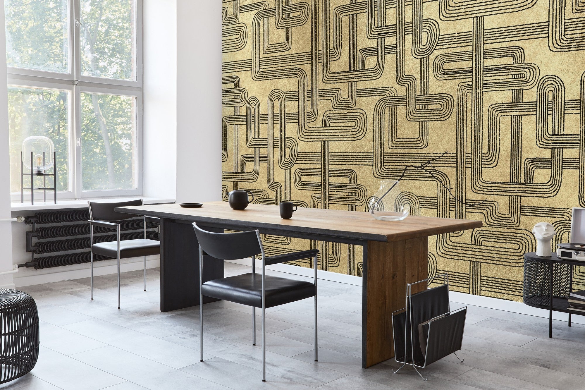 9600800 Gatsby Gold Random Metallics Mural by Coordonné