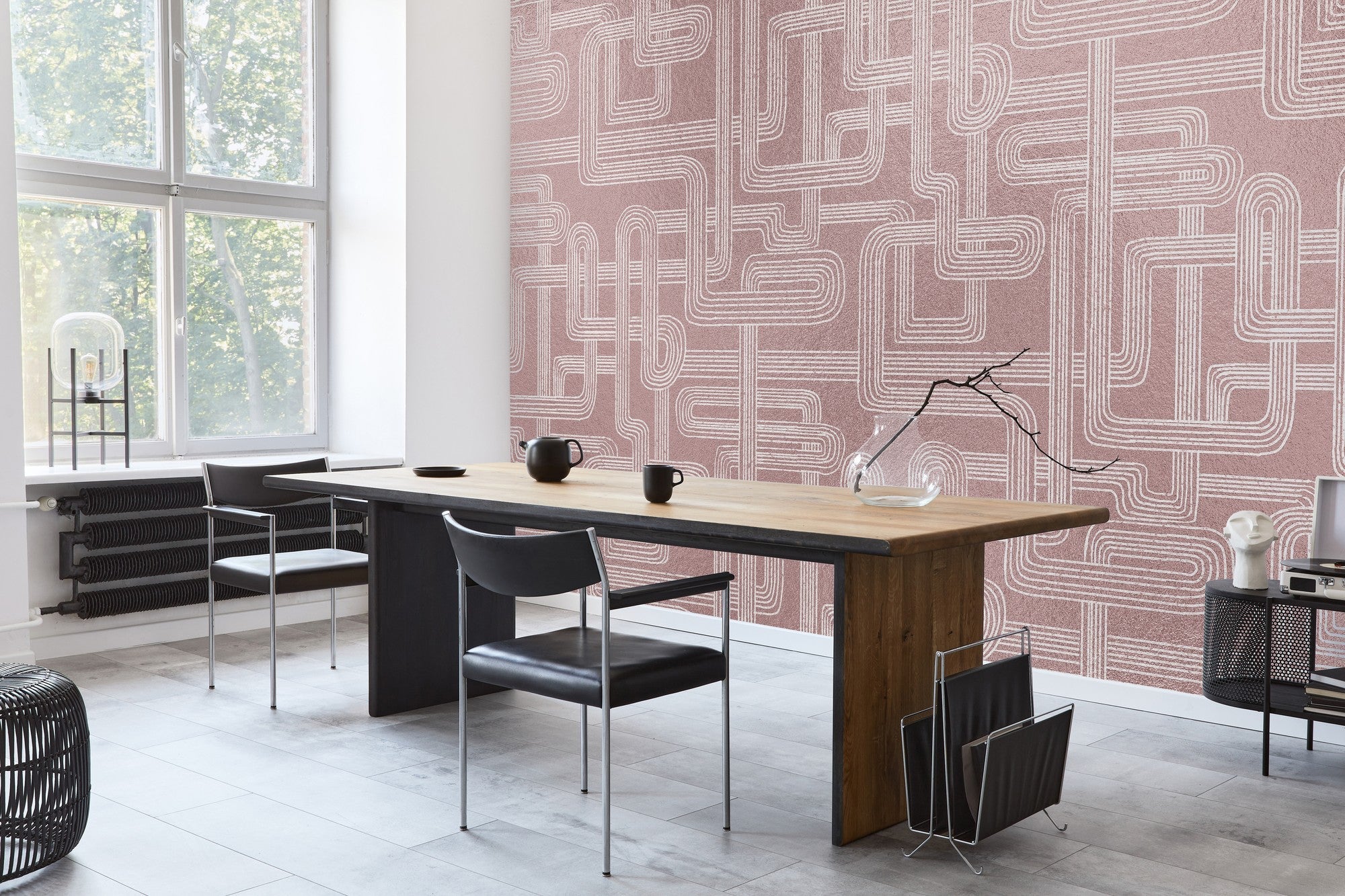 9600801 Rose Random Metallics Mural by Coordonné