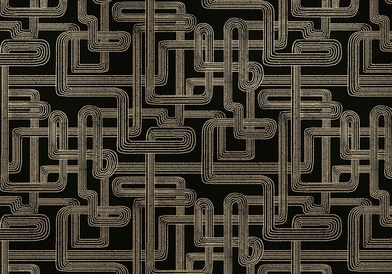 9600803 Black Random Metallics Mural by Coordonné