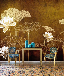 9602000 Nympha Gold Random Metallics Mural by Coordonné