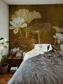 9602000 Nympha Gold Random Metallics Mural by Coordonné