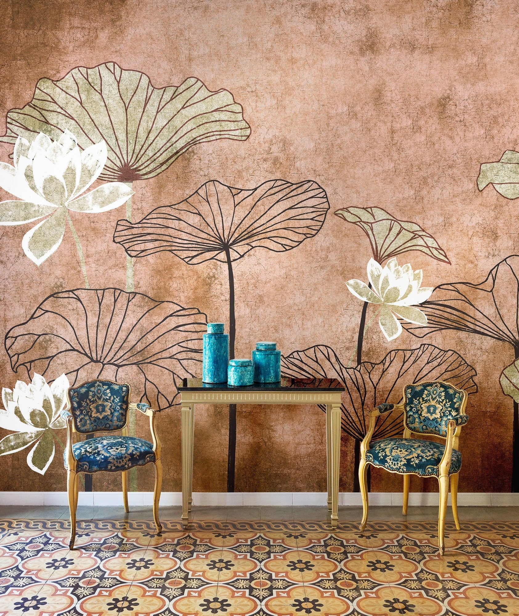 9602001 Silver Random Metallics Mural by Coordonné