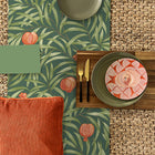 9613 Pomegranate Leaf Green Orange Wallpaper by Belgravia