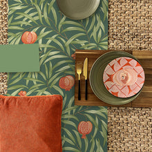 9613 Pomegranate Leaf Green Orange Wallpaper by Belgravia