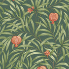 9613 Pomegranate Leaf Green Orange Wallpaper by Belgravia