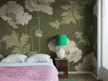 9655W Vallmo Grand Green and White Mural by Boråstapeter