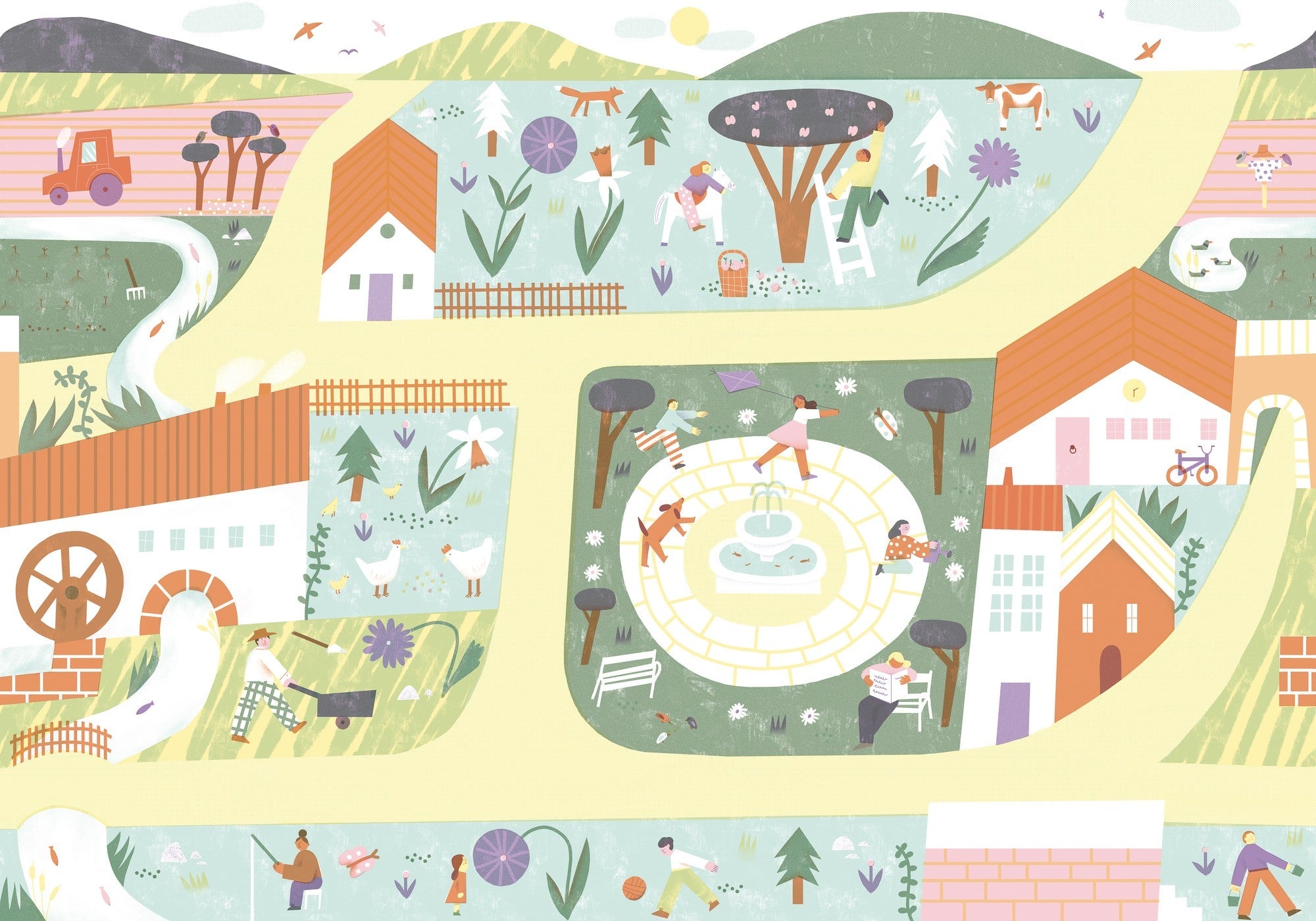 9700001 Country Joy Lemon Random Kids Mural by Coordonné
