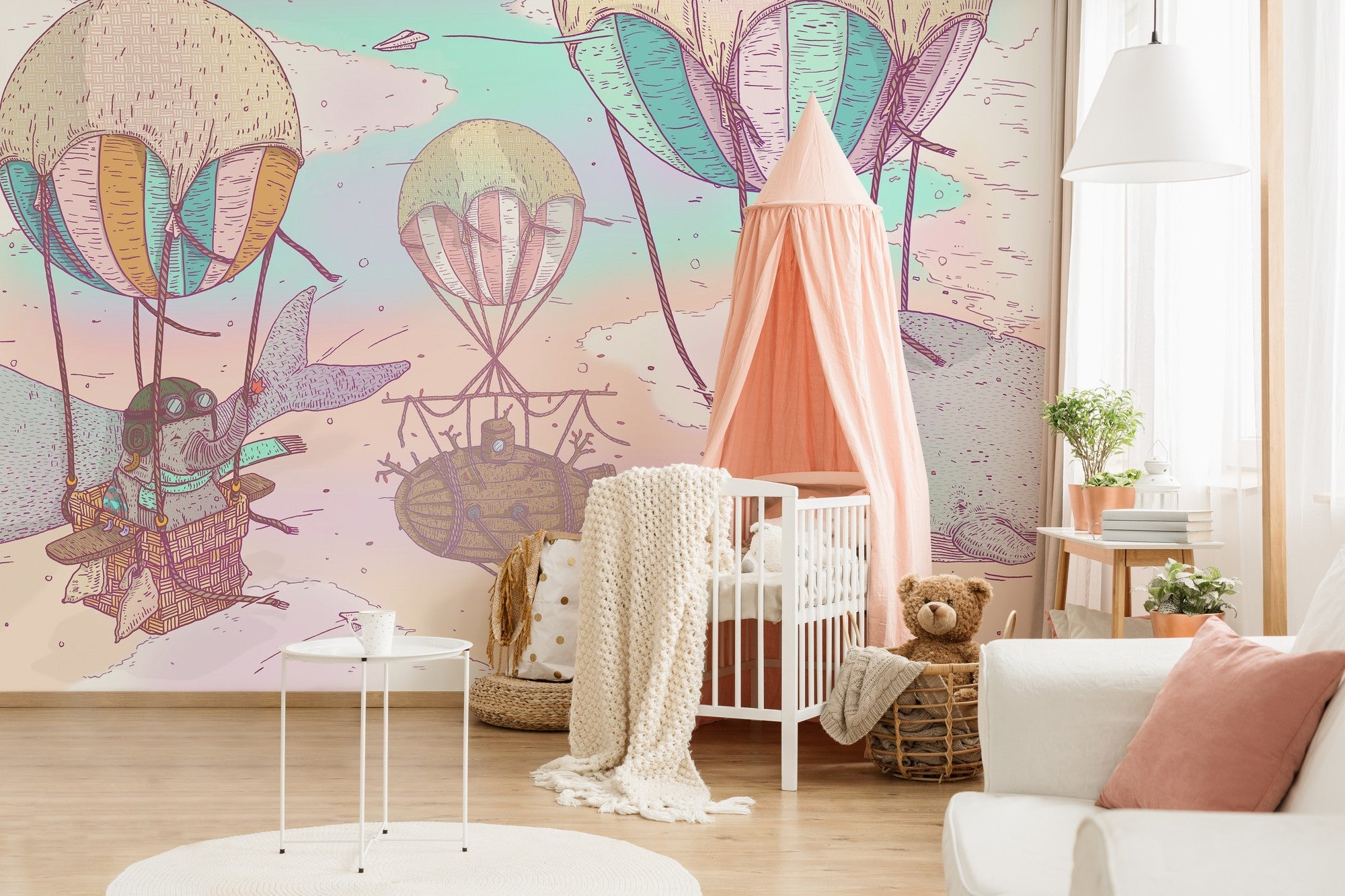 9700030 Balloon Rides Crystal Random Kids Mural by Coordonné