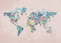 Diversity Map Peach Random Kids Mural by Coordonné
