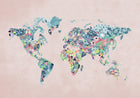9700062 Diversity Map Peach Random Kids Mural by Coordonné