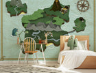 9700070 Treasure Map Mint Random Kids Mural by Coordonné