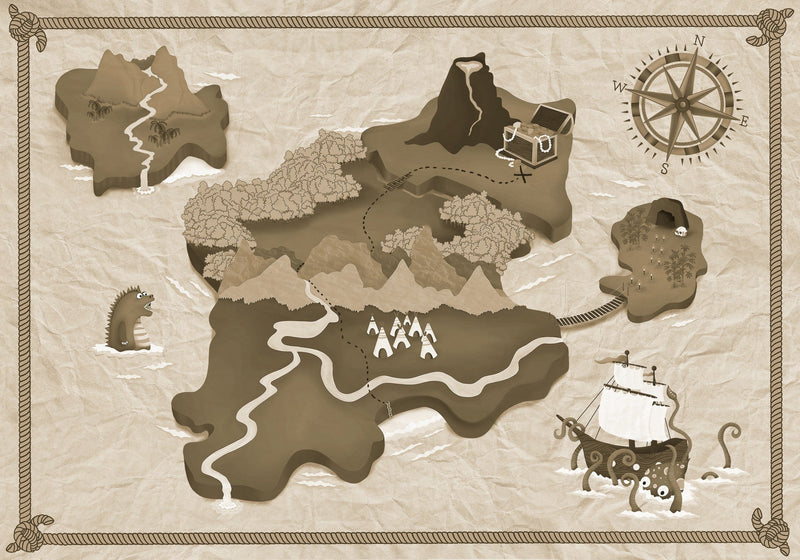 9700072 Treasure Map Papyrus Random Kids Mural by Coordonné