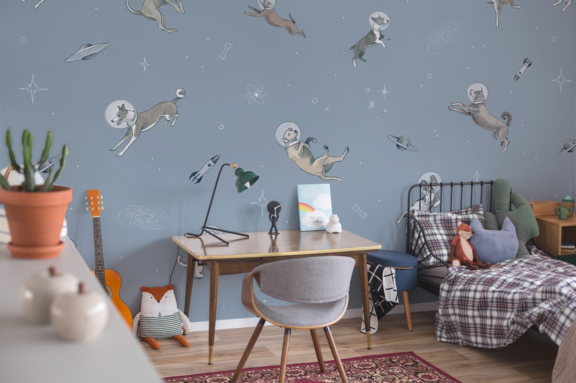 9700080 Doggy Gravity Sky Random Kids Mural by Coordonné