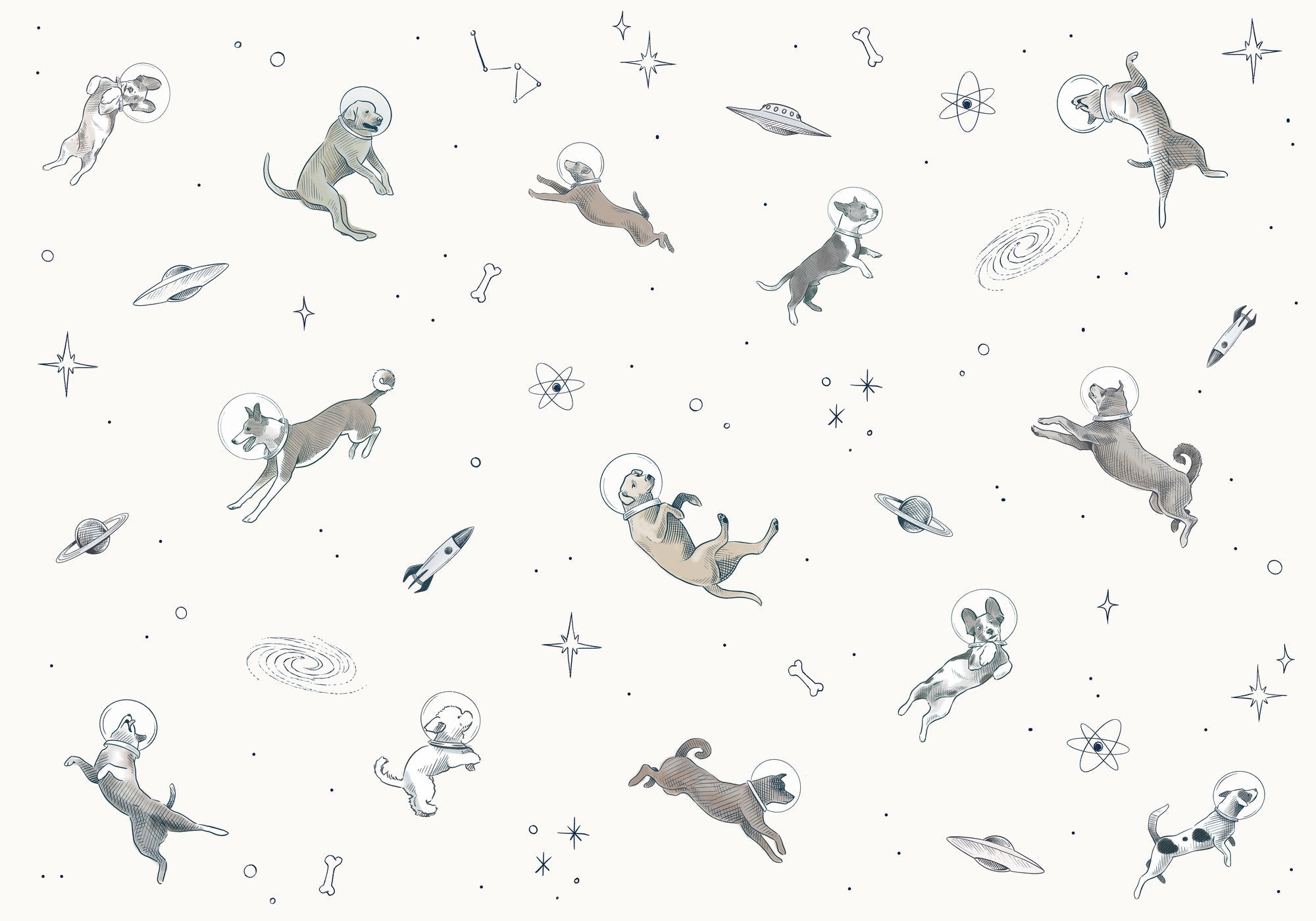 9700081 Doggy Gravity Light Random Kids Mural by Coordonné