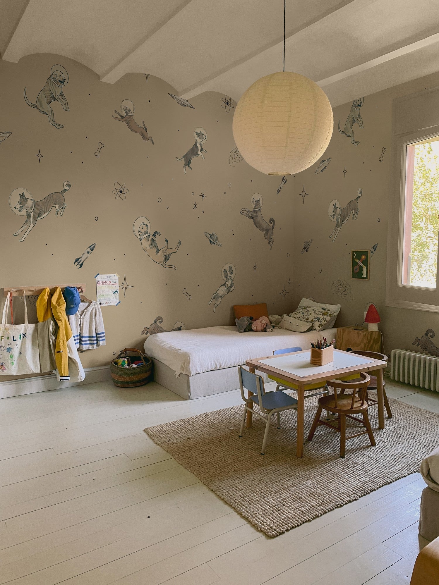 9700082 Doggy Gravity Cream Random Kids Mural by Coordonné