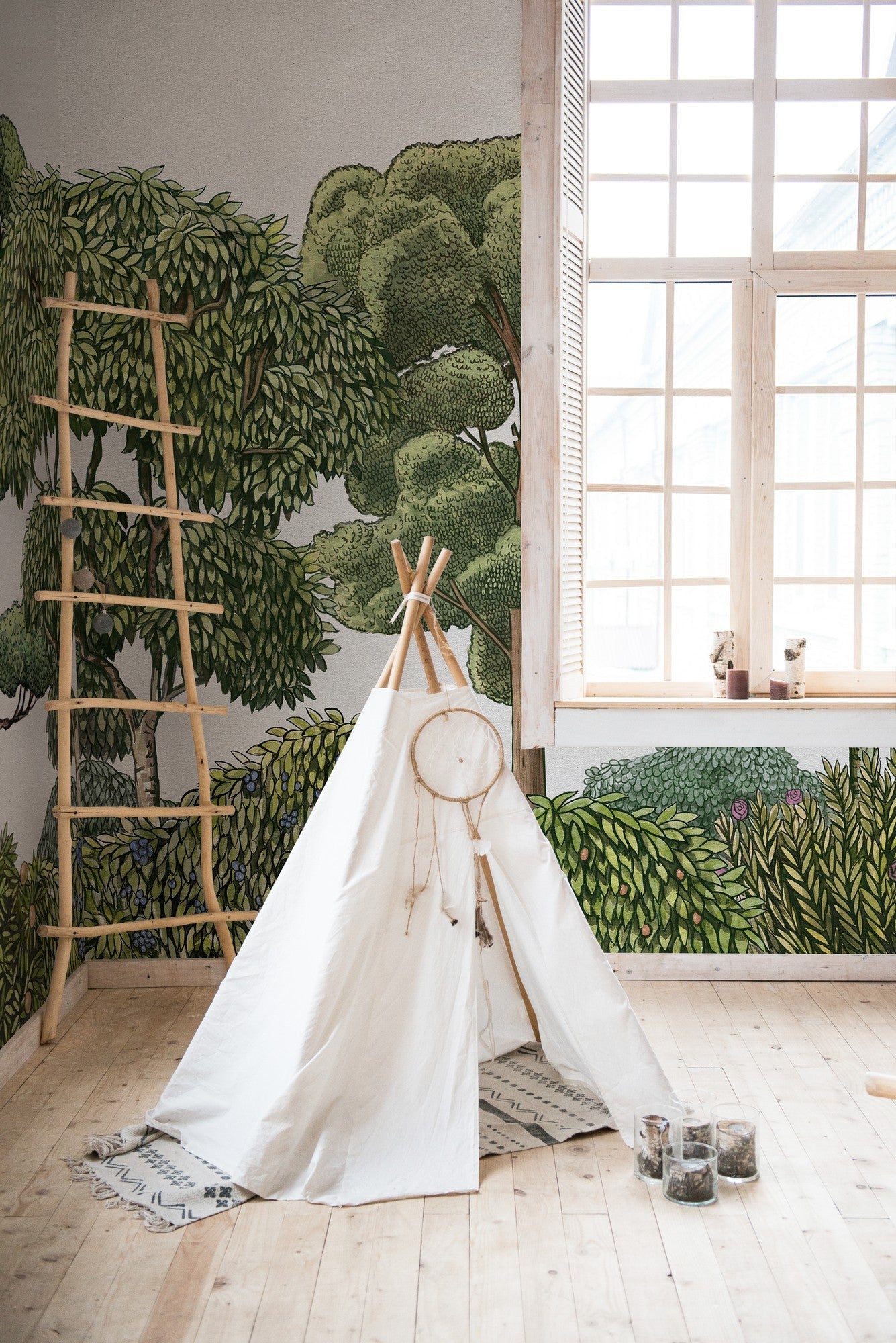 9700090 Green Forest Natural Random Kids Mural by Coordonné