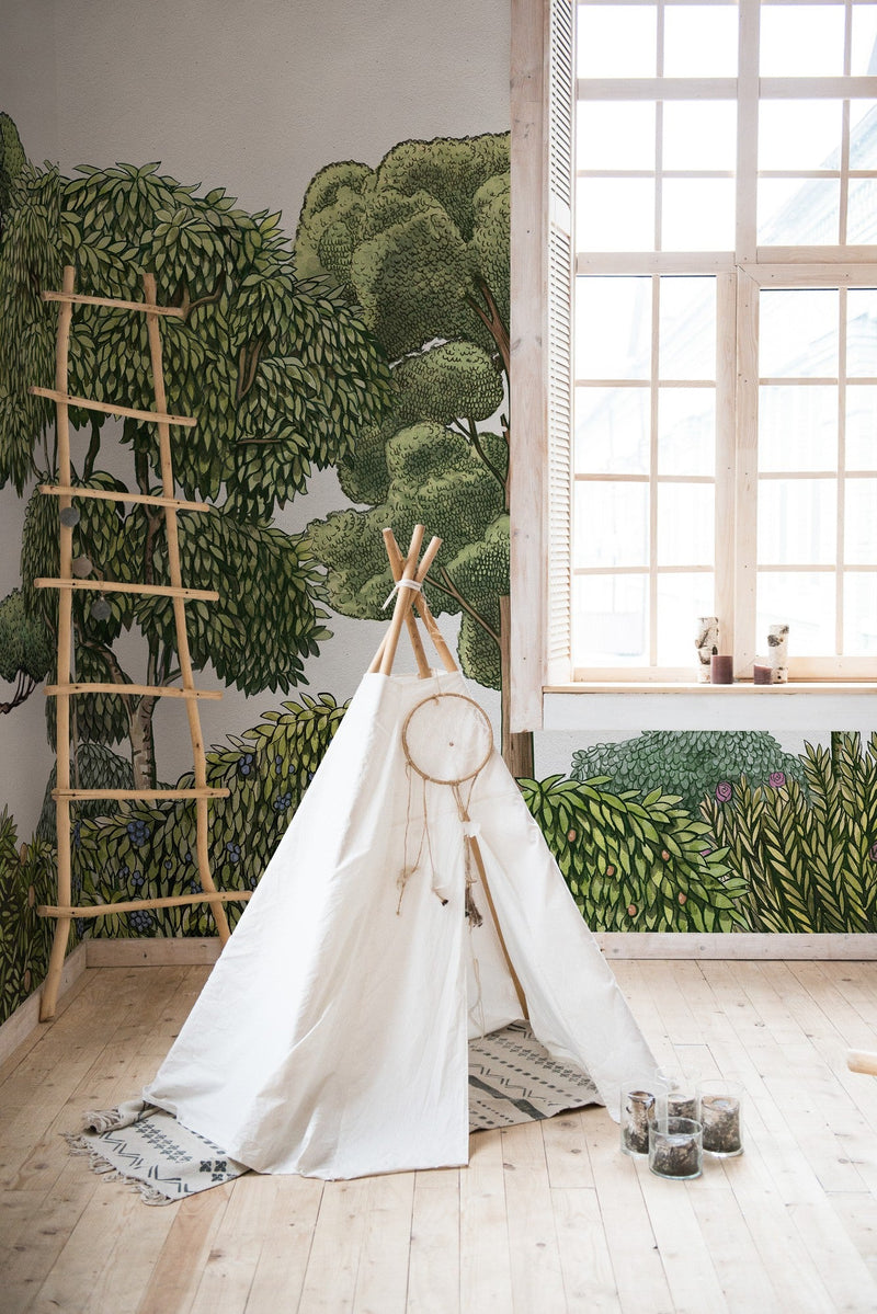 9700090 Green Forest Natural Random Kids Mural by Coordonné