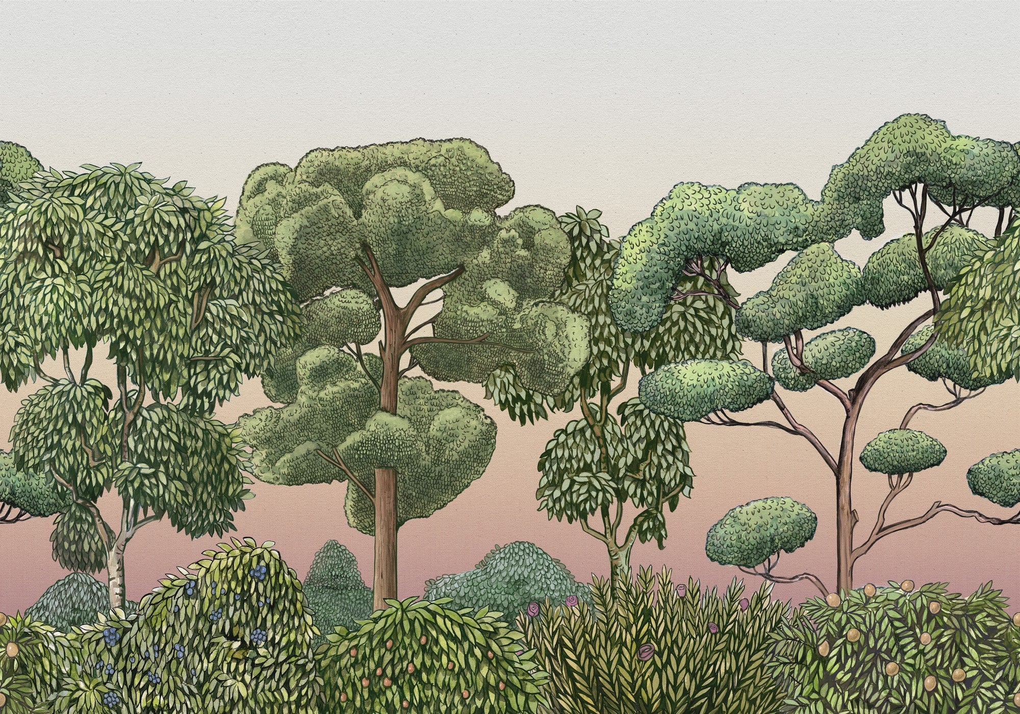 9700091 Green Forest Dawn Random Kids Mural by Coordonné